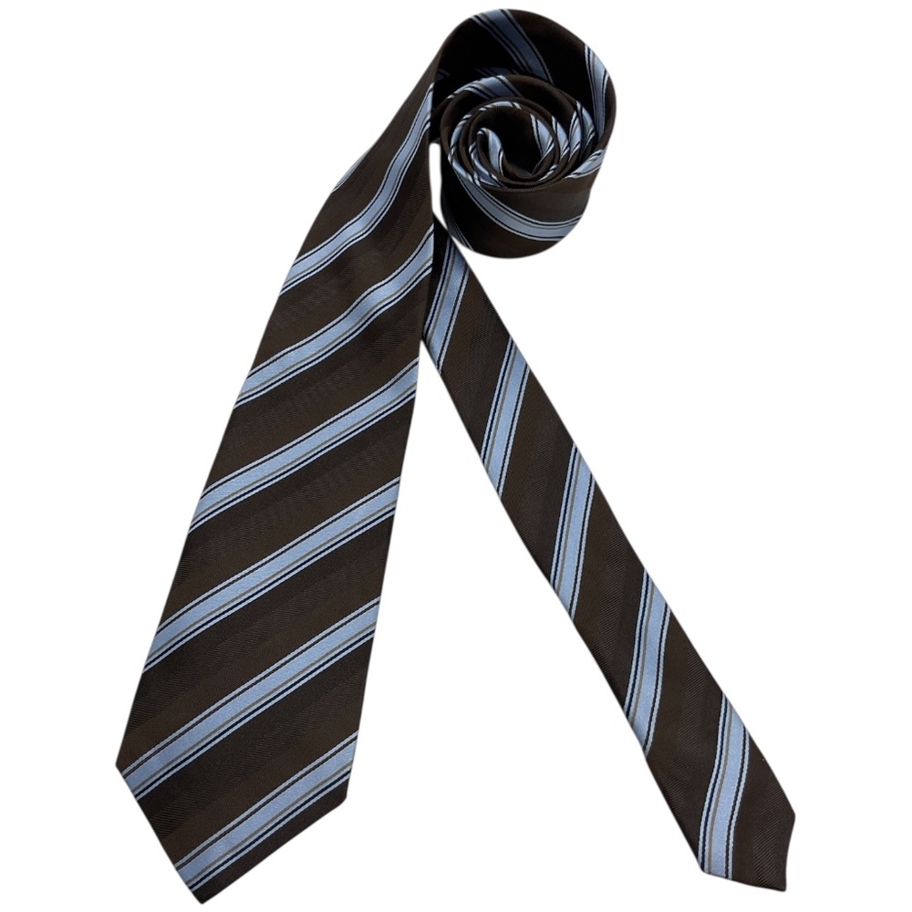 JOOP! Brown/Blue Striped Silk LUXURY Tie ITALY